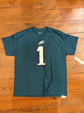 NFL Teal Philadelphia Eagles Number 1 Short-Sleeve Jersey Tee